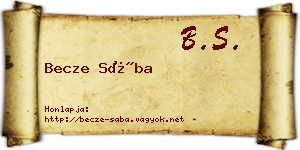 Becze Sába névjegykártya